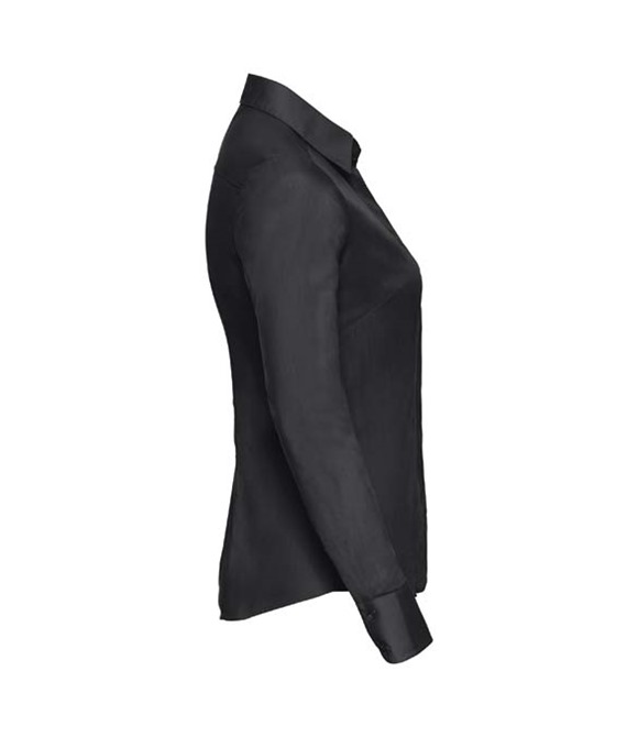 Women's long sleeve polycotton easycare fitted poplin shirt