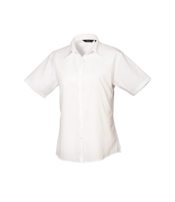 Women's short sleeve poplin blouse