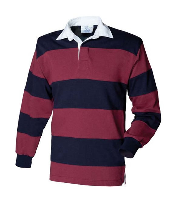 Front Row Sewn stripe long sleeve rugby shirt