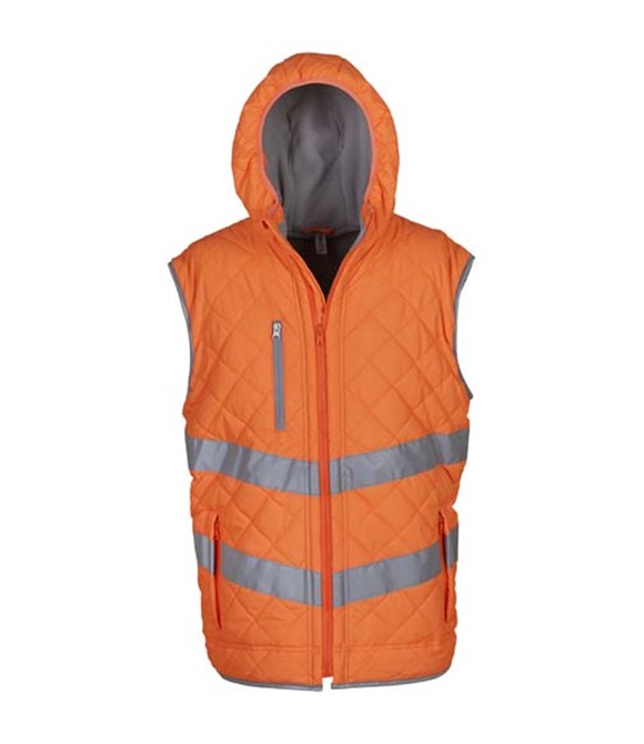 Yoko Hi-vis Kensington hooded gilet (HV007)