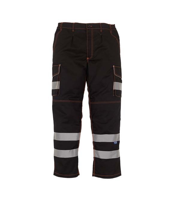 Yoko Hi-vis polycotton cargo trousers with knee pad pockets (HV018T/3M)