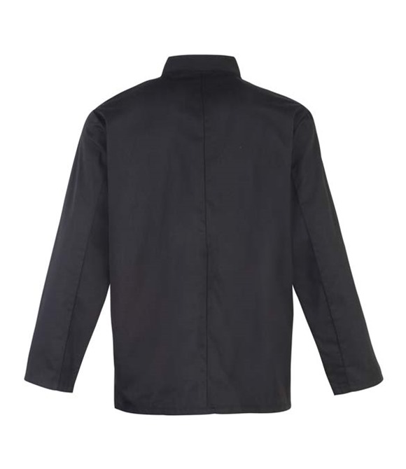 Studded front long sleeve chef's jacket