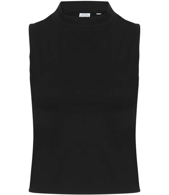 Women's high neck crop vest