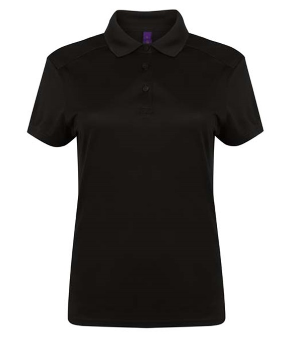 Henbury Women's stretch polo shirt with wicking finish (slim fit)