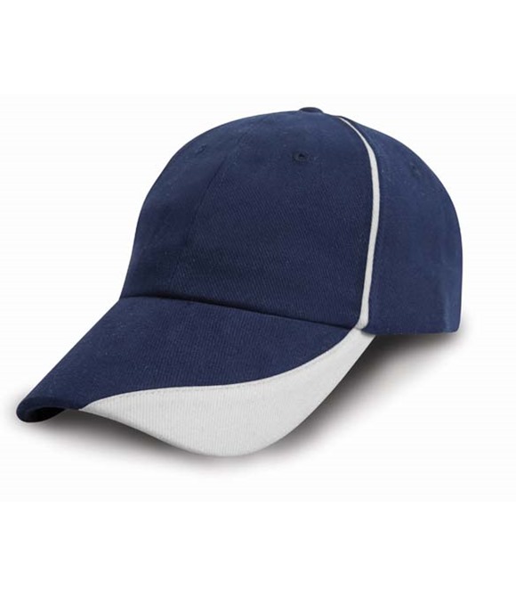 Result Headwear Heavy brushed cotton cap with scallop peak and contrast trim