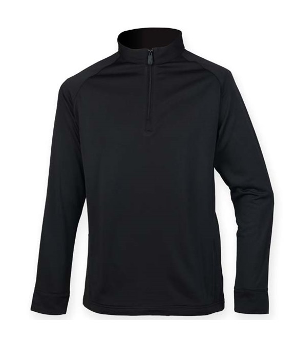 Henbury ¼ zip top with wicking finish