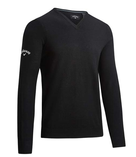 Callaway Ribbed v-neck Merino sweater