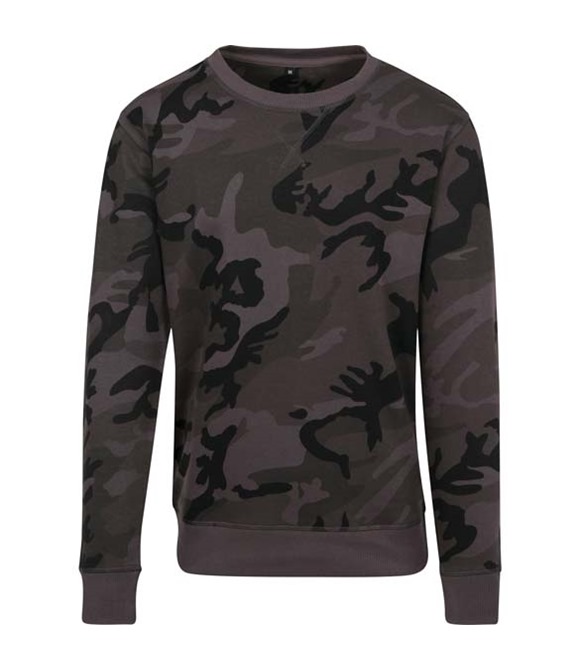 Build Your Brand Camo crew neck