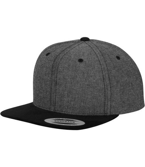 Chambray-suede snapback (6089CH)