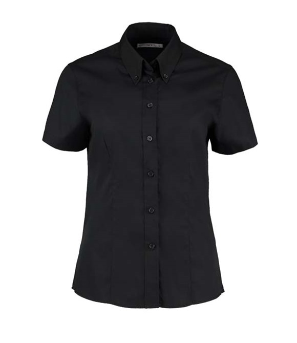 Women's corporate Oxford blouse short-sleeved (tailored fit)