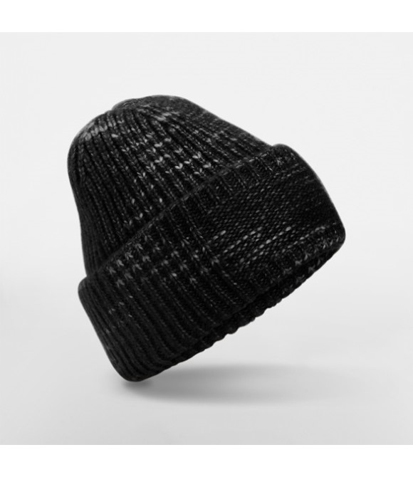 Beechfield Chunky knit reverse patch beanie