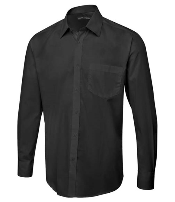 Uneek Men's Tailored Fit Long Sleeve Poplin Shirt