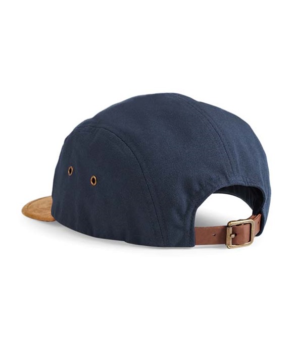 Suede peak 5-panel cap