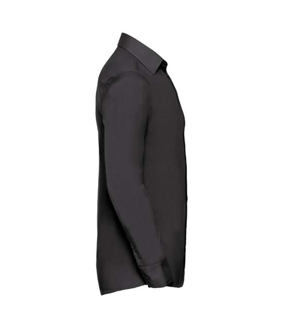 Long sleeve polycotton easycare fitted poplin shirt