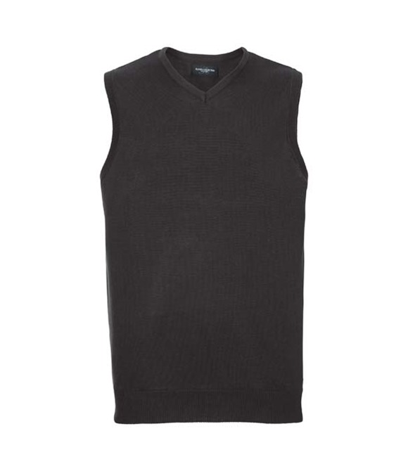 Russell Collection V-neck sleeveless knitted sweater