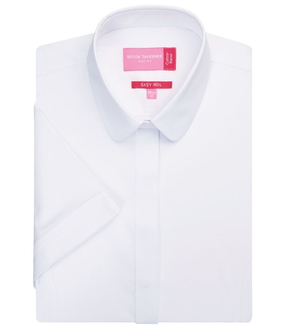 Brook Taverner Ladies Soave Short Sleeve Poplin Shirt