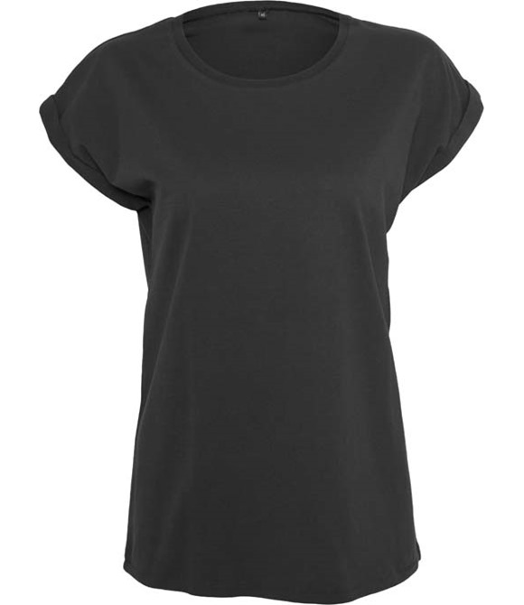 Build Your Brand Women's extended shoulder tee