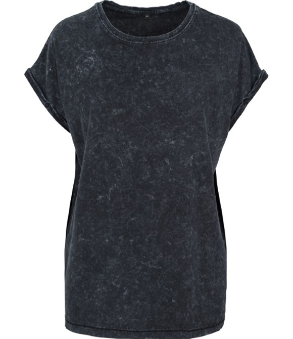 Build Your Brand Women's acid washed extended shoulder tee