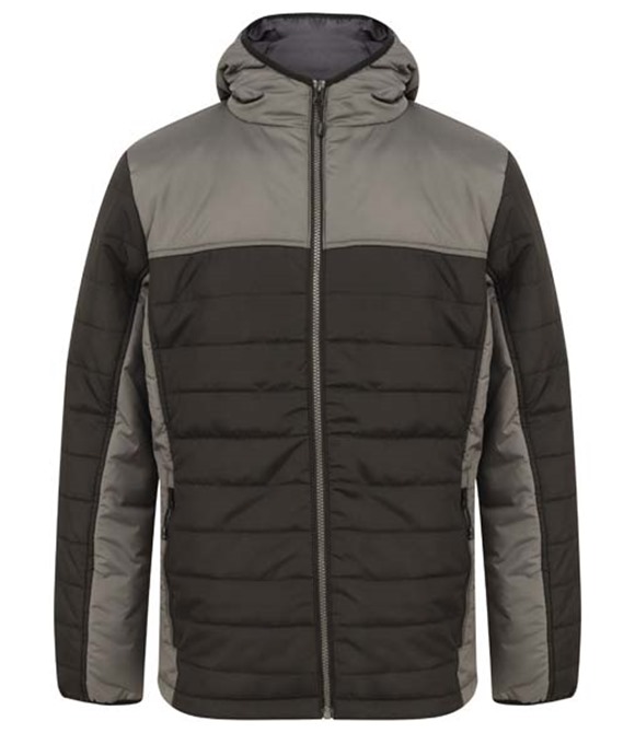 Finden & Hales Hooded contrast padded jacket