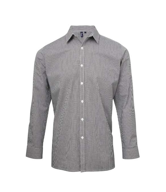 Microcheck (Gingham) long sleeve cotton shirt