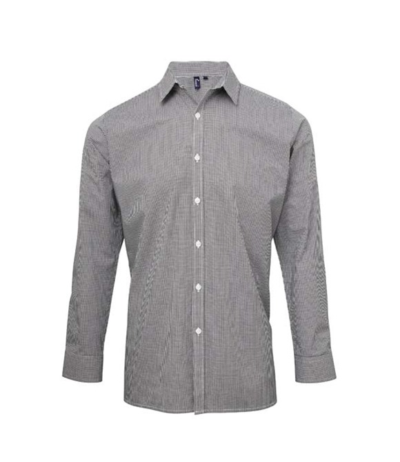 Premier Microcheck (Gingham) long sleeve cotton shirt