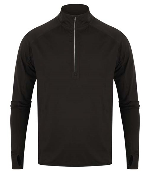 Long-sleeved ¼ zip top