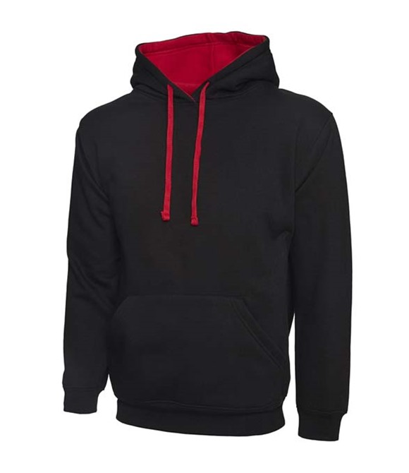 Uneek 300GSM Contrast Hooded Sweatshirt