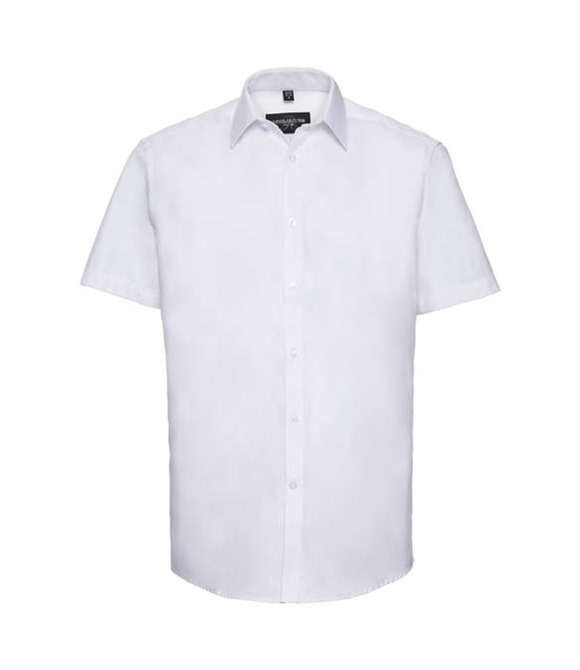 Russell Collection Short sleeve herringbone shirt