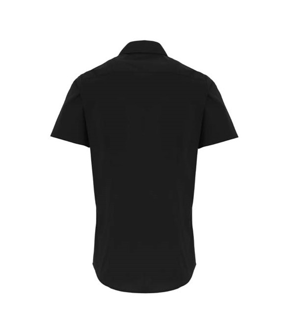 Stretch fit cotton poplin short sleeve shirt