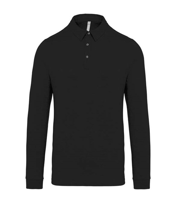 Kariban Jersey knit long sleeve polo shirt