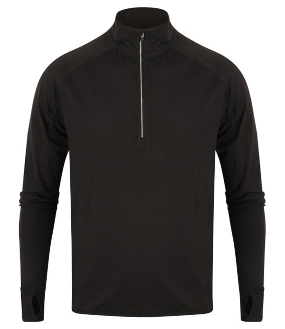 Long-sleeved ¼ zip top