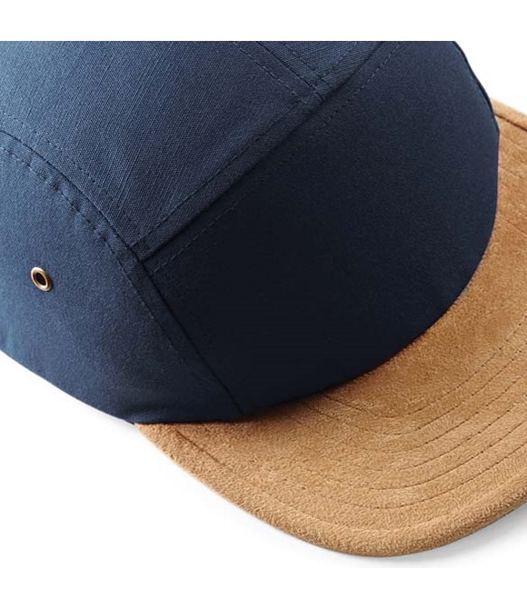 Suede peak 5-panel cap