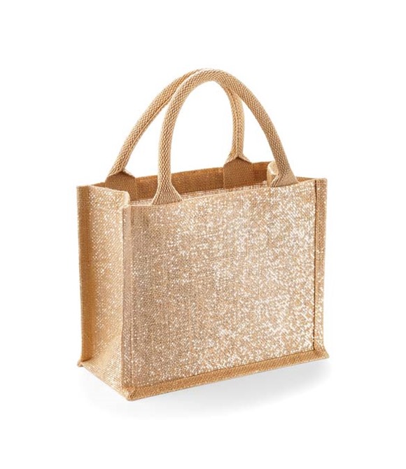 W413 Westford Mill Jute Midi Tote Reusable Tote Lunch Gift Carry Handbag 