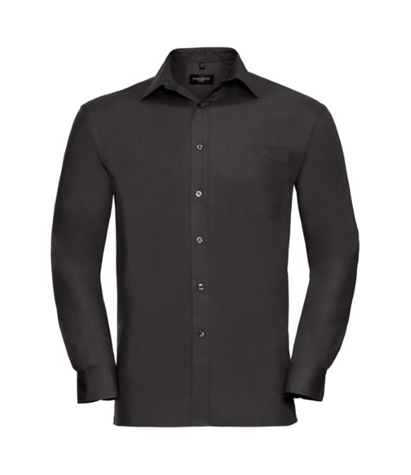 Long sleeve pure cotton easycare poplin shirt