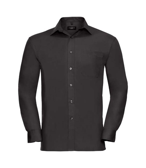 Russell Collection Long sleeve pure cotton easycare poplin shirt