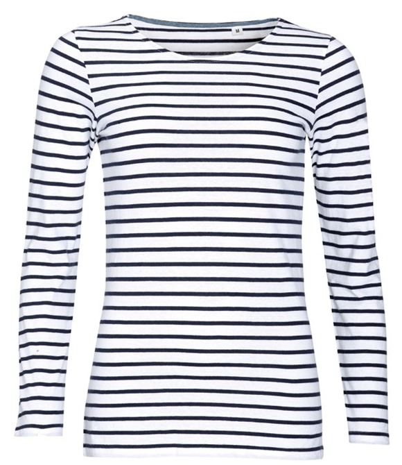 Ladies Marine Long Sleeve Striped T-Shirt