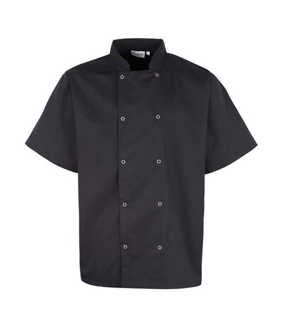 Premier Studded front short sleeve chef's jacket