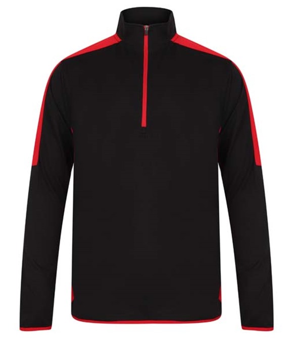 ¼ zip mid-layer with contrast panelling