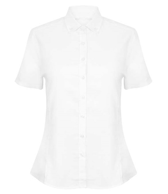 Henbury Women's modern short sleeve Oxford shirt