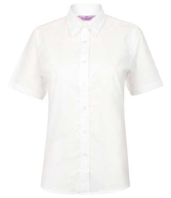 Henbury Women's short sleeve classic Oxford shirt