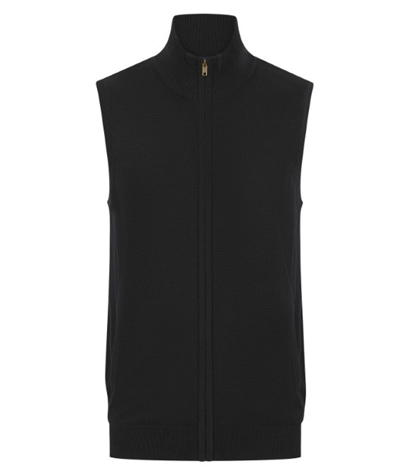 Sleeveless zip-through jumper