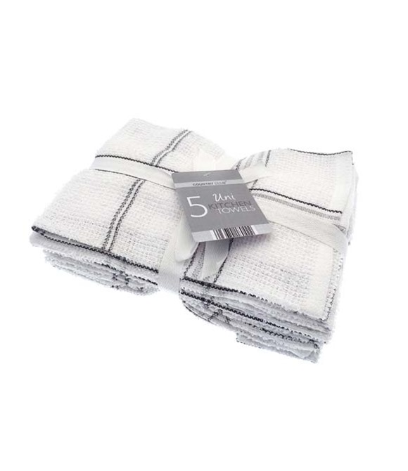 Home & Living 5 Pack tea towels uni