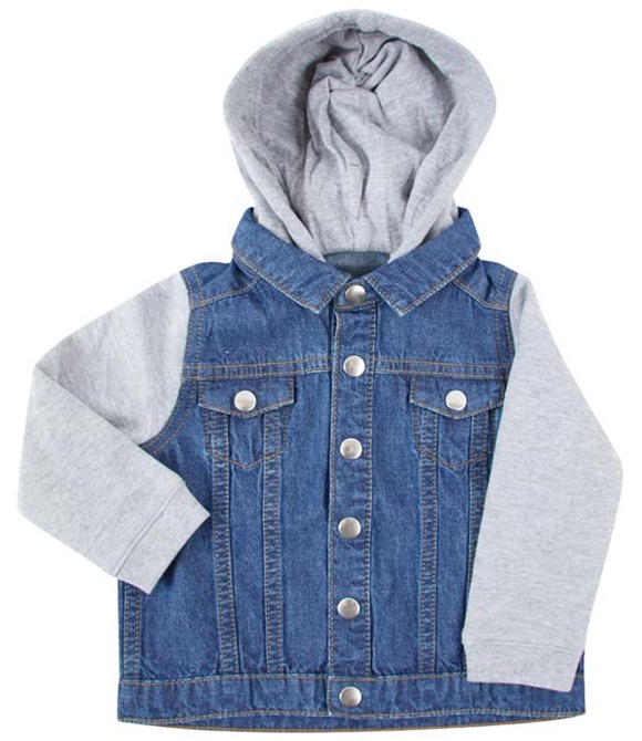 Larkwood Denim jacket with fleece hood and sleeves