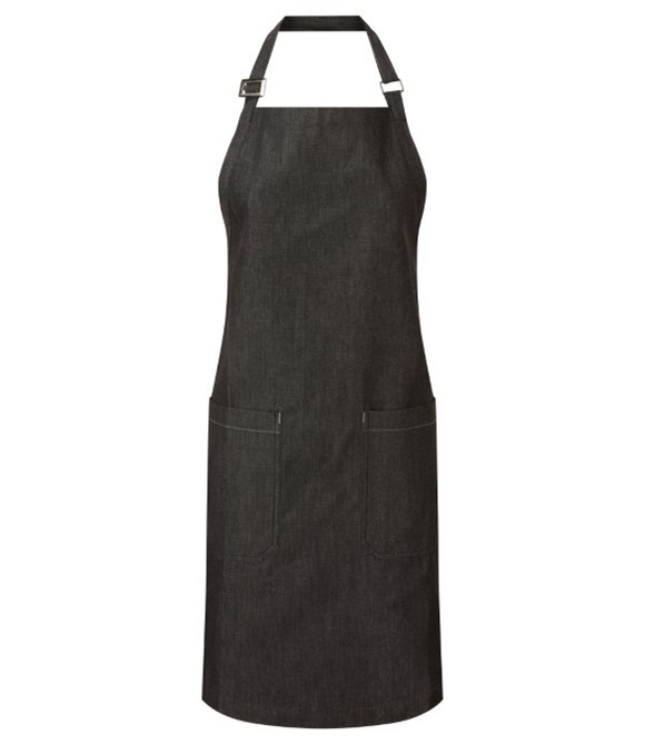 Cotton denim bib apron, organic and Fairtrade certified