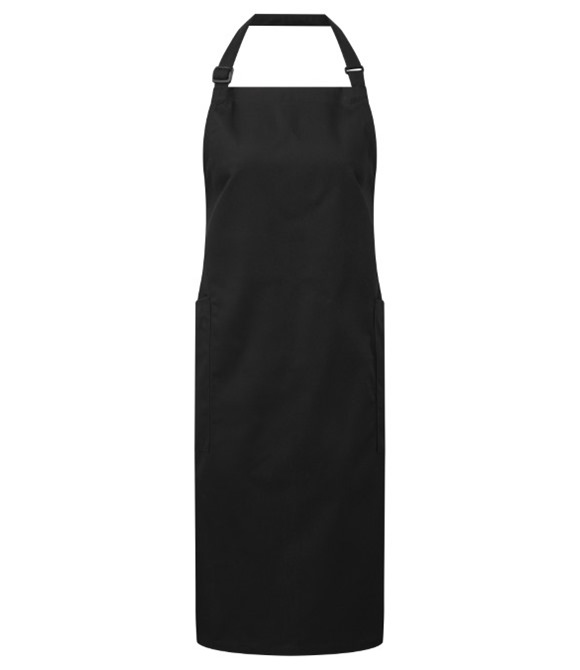 Recycled polyester and cotton bib apron, organic and Fairtrade certified