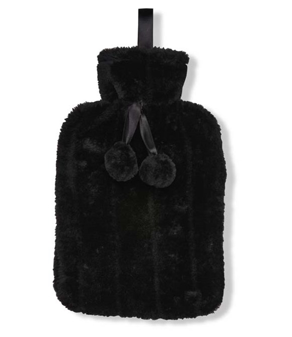 Ribbon Luxury classic faux fur hot water bottle and cover