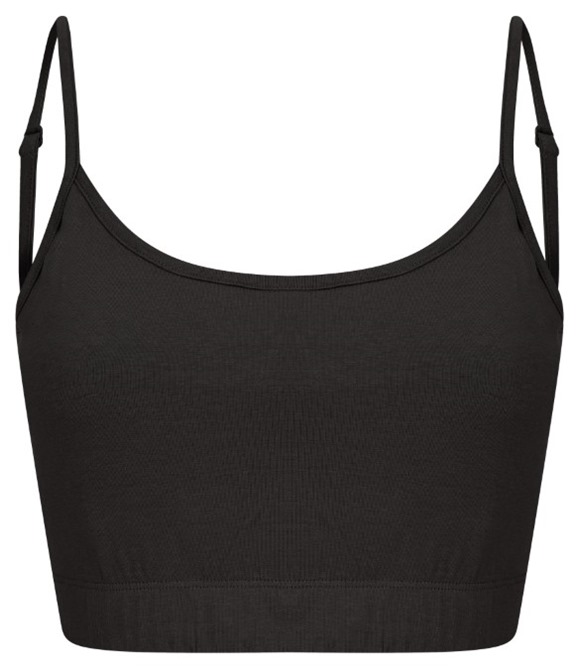 Women's sustainable fashion cropped cami top with adjustable straps