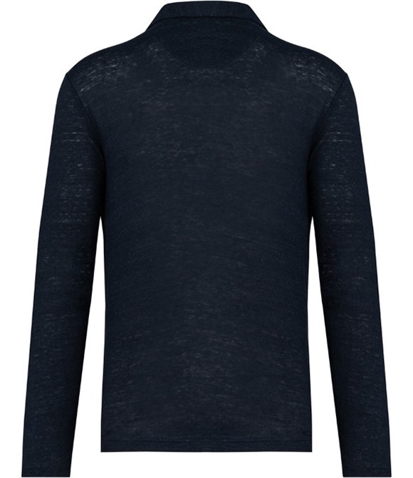 Spasso Long Sleeve Linen Polo Shirt