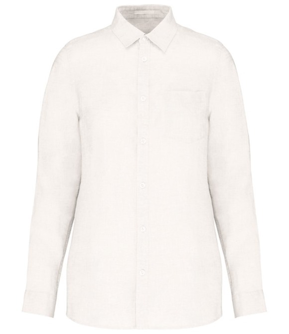 Spasso Ladies Long Sleeve Linen Shirt