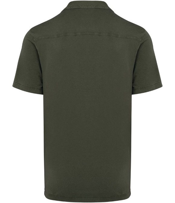 Spasso Jersey Short Sleeve Bowling Collar Shirt